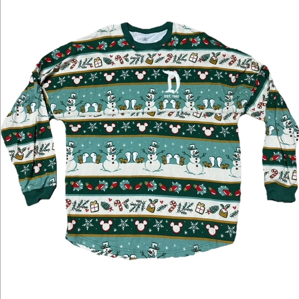 Disneyland Parks 2022 Christmas Holiday Spirit Jersey Green Size LG EXCELLENT